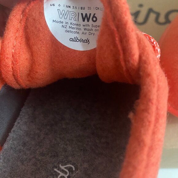 NWT Allbirds Wool Sneakers Women's Size 6 Kea Red Wool Runners Lined WRZWKRRO60 - Picture 14 of 16